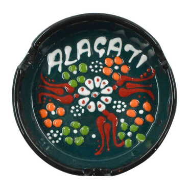 Alacati Themed Turkish Ceramic Relief Ashtray Small Size - 7