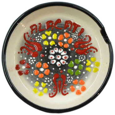 Alacati Themed Turkish Ceramic Relief Ashtray Small Size - 9