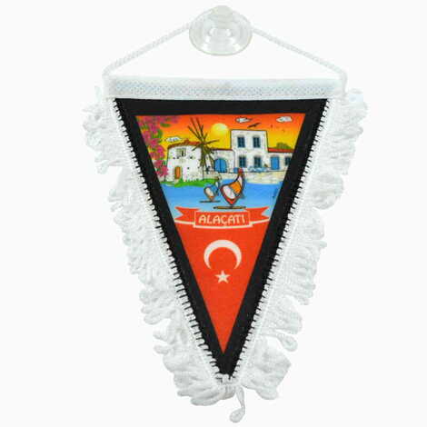 Toptan Alaçatı Temalı Üçgen Flama 10X15 cm