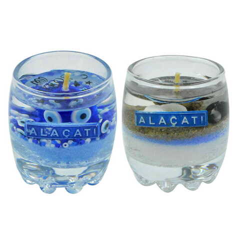 Alacati Themed Glass Transparent Gel Candle - 2