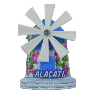 Myros - Alacati Themed Marine Themed Windmill Travel Fridge Magnet