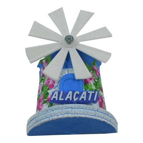 Alacati Themed Marine Themed Windmill Travel Fridge Magnet