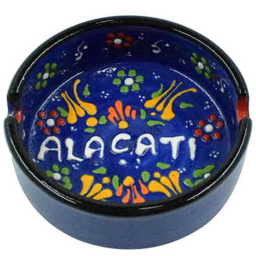 Alacati Themed Turkish Ceramic B Serie Ashtray Medium Size - Thumbnail