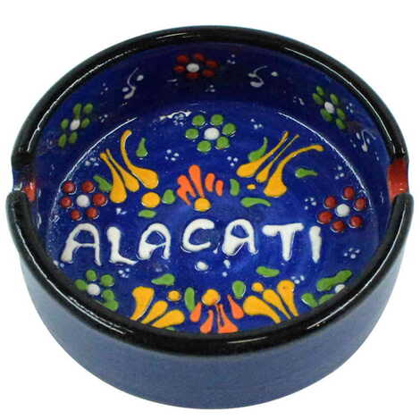 Alacati Themed Turkish Ceramic B Serie Ashtray Medium Size