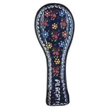 Alacati Themed Turkish Ceramic Relief Serie B Spoon Rest - Thumbnail