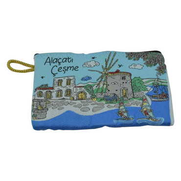 Alacati Themed Turkish Woven Regional Wallet 150X95X10 mm - Thumbnail