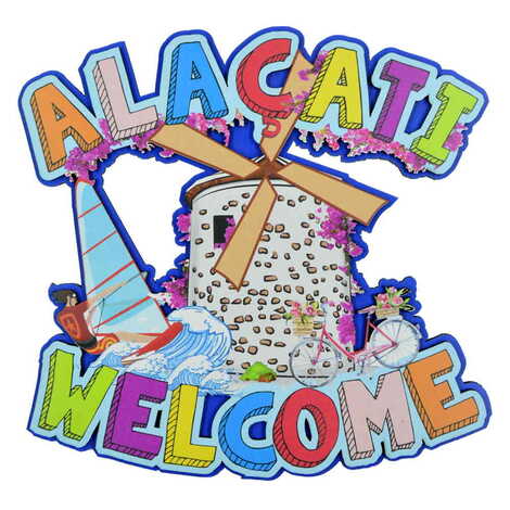 Alacati Themed Wooden Customised Door Sign Board 200x290 Mm