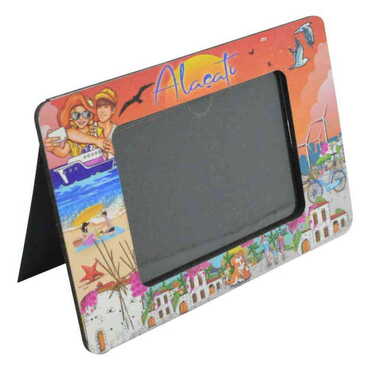 Alacati Themed Wooden UV Printed Desktop Photo Frame - Thumbnail