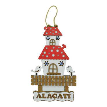 Myros - Alacati Themed Wooden Wall Hanging Decoration 25 Cm