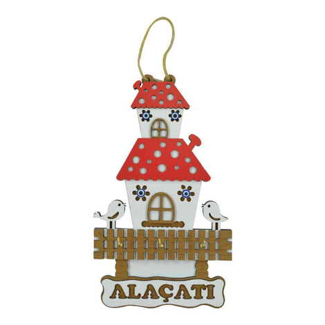 Alacati Themed Wooden Wall Hanging Decoration 25 Cm