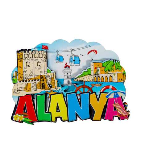 Toptan Alanya Temalı 3d Resi̇mli̇ Ahşap Magnet - 7