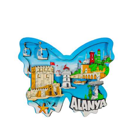 Toptan Alanya Temalı 3d Resi̇mli̇ Ahşap Magnet - 12