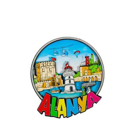 Toptan Alanya Temalı 3d Resi̇mli̇ Ahşap Magnet - 13