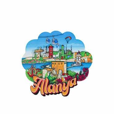 Alanya Themed Wooden Customised 2D Souvenir Fridge Magnet
