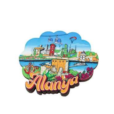 Toptan Alanya Temalı 3d Resi̇mli̇ Ahşap Magnet - 2