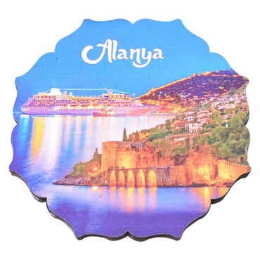 Alanya Themed Wooden Customised Souvenir Coaster 90mm - 3