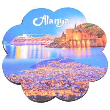 Alanya Themed Wooden Customised Souvenir Coaster 90mm - 8