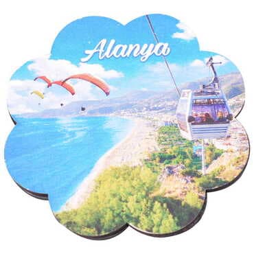 Alanya Themed Wooden Customised Souvenir Coaster 90mm - 9