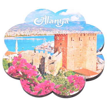 Alanya Themed Wooden Customised Souvenir Coaster 90mm - 11