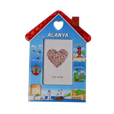 Alanya Temalı Ahşap Ev Şekilli Fotoğraf Çerçevesi - Myros