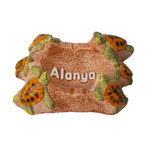 Alanya Temalı Alçı Altı Kaplumbağalı Küllük - 1