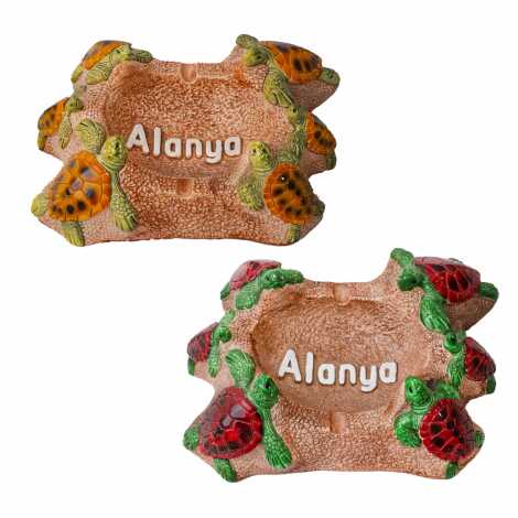 Alanya Temalı Alçı Altı Kaplumbağalı Küllük - 2