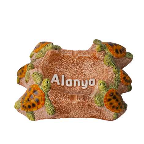 Alanya Temalı Alçı Altı Kaplumbağalı Küllük - 3