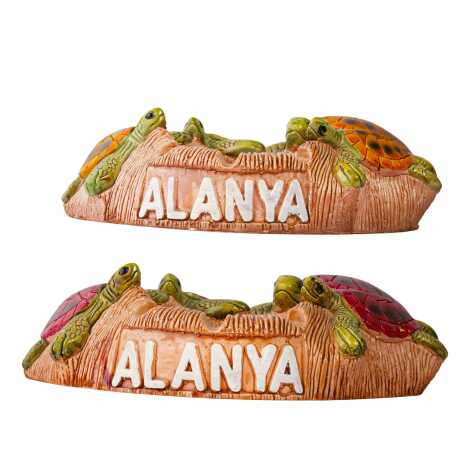 Alanya Temalı Alçı Dört Kaplumbağalı Küllük - 2