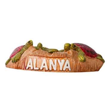 Alanya Themed Plaster Ashtray with Four Turtles