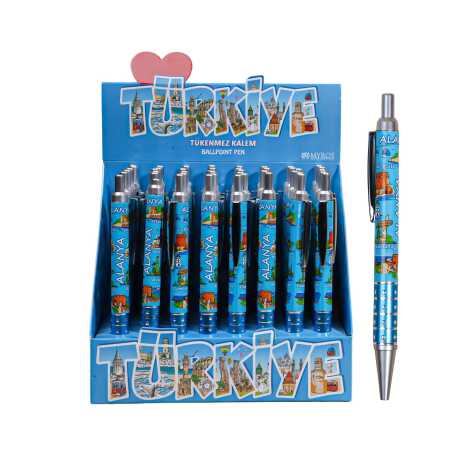 Alanya Temalı Basmalı Tükenmez Kalem - 1