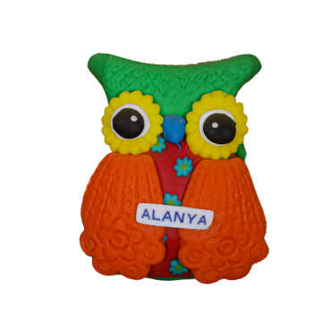 Alanya Temalı Baykuş Fimo Magnet - Myros