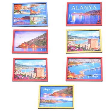 Alanya Themed Wooden Cute Animals Souvenşr Fridge Magnet Serie C 90x120 mm - 2