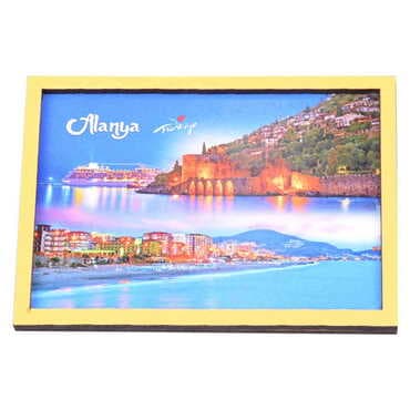 Alanya Themed Wooden Cute Animals Souvenşr Fridge Magnet Serie C 90x120 mm - 3