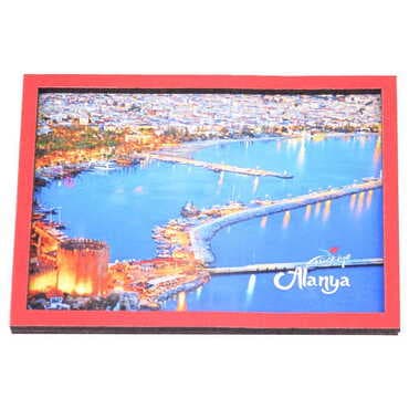 Alanya Themed Wooden Cute Animals Souvenşr Fridge Magnet Serie C 90x120 mm - 4