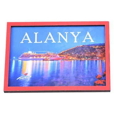 Alanya Themed Wooden Cute Animals Souvenşr Fridge Magnet Serie C 90x120 mm - 7