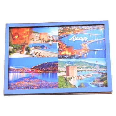 Alanya Themed Wooden Cute Animals Souvenşr Fridge Magnet Serie C 90x120 mm - 8