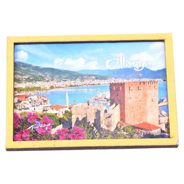 Alanya Themed Wooden Cute Animals Souvenşr Fridge Magnet Serie C 90x120 mm - 9