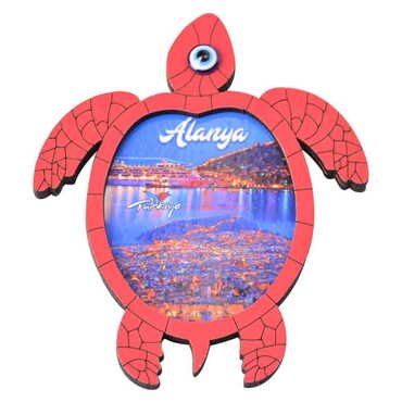 Alanya Themed Wooden Cute Animals Souvenşr Fridge Magnet Serie C 90x120 mm - 10