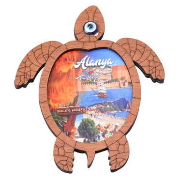 Alanya Themed Wooden Cute Animals Souvenşr Fridge Magnet Serie C 90x120 mm - 11