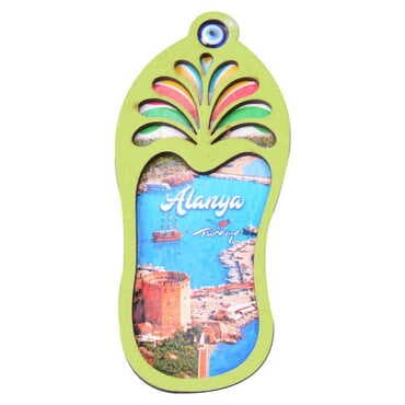Alanya Themed Wooden Cute Animals Souvenşr Fridge Magnet Serie C 90x120 mm - 31