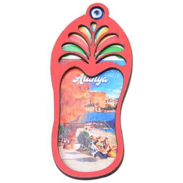 Alanya Themed Wooden Cute Animals Souvenşr Fridge Magnet Serie C 90x120 mm - 32