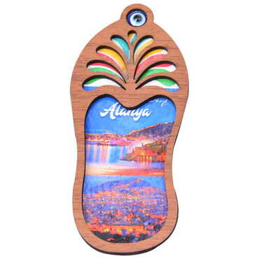 Alanya Themed Wooden Cute Animals Souvenşr Fridge Magnet Serie C 90x120 mm - 33