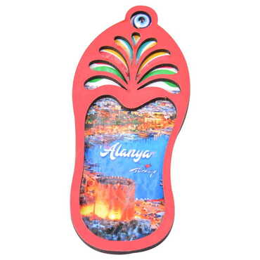 Alanya Themed Wooden Cute Animals Souvenşr Fridge Magnet Serie C 90x120 mm - 35