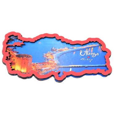 Alanya Themed Wooden Cute Animals Souvenşr Fridge Magnet Serie C 90x120 mm - 60