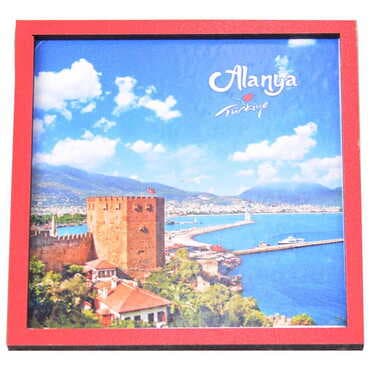 Alanya Themed Wooden Cute Animals Souvenşr Fridge Magnet Serie C 90x120 mm - 64