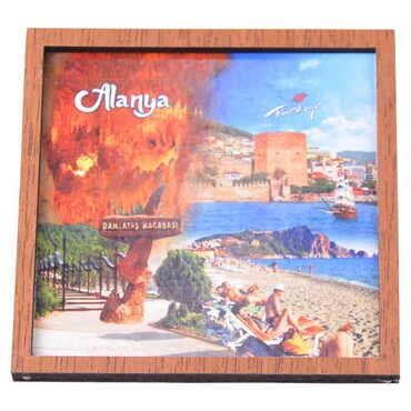 Alanya Themed Wooden Cute Animals Souvenşr Fridge Magnet Serie C 90x120 mm - 67
