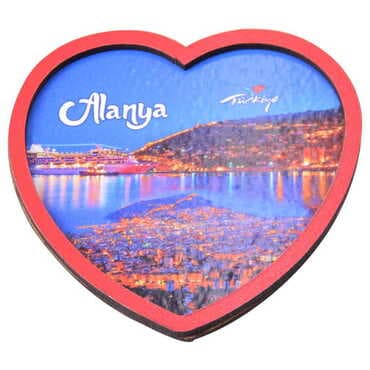 Alanya Themed Wooden Cute Animals Souvenşr Fridge Magnet Serie C 90x120 mm - 82