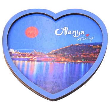 Alanya Themed Wooden Cute Animals Souvenşr Fridge Magnet Serie C 90x120 mm - 83