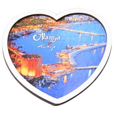 Alanya Themed Wooden Cute Animals Souvenşr Fridge Magnet Serie C 90x120 mm - 84