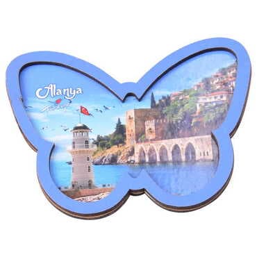 Alanya Themed Wooden Cute Animals Souvenşr Fridge Magnet Serie C 90x120 mm - 95